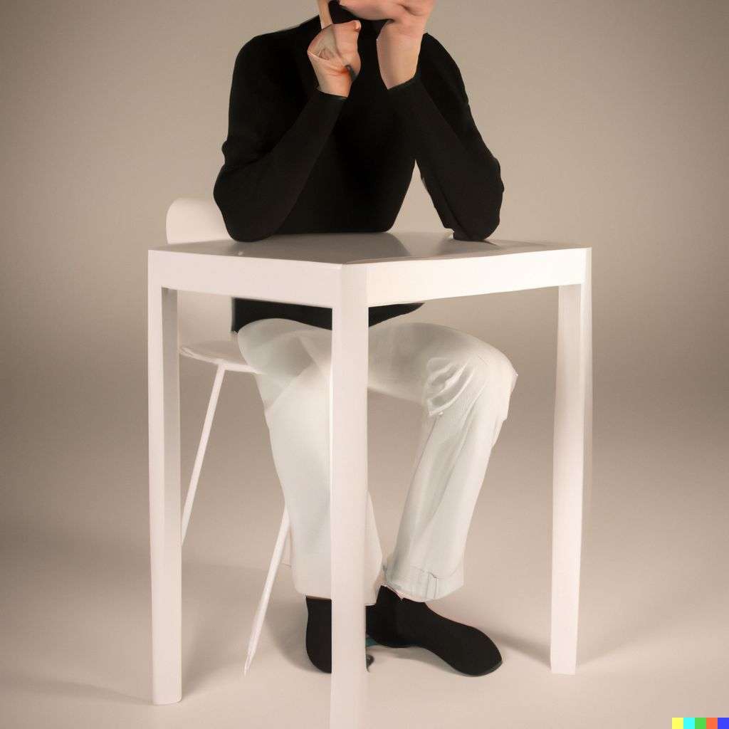 a representation of anxiety in a professional photography studio